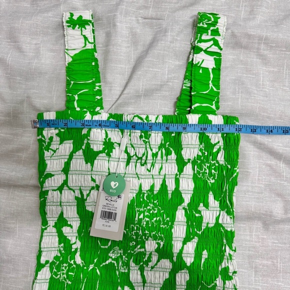 NWT! Rails Seville in Green Lotus Smocked Midi Dress Size XXS - Picture 9 of 10